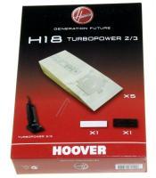H18 TURBOPOWER  PAPIER-STAUBBEUTEL 5 STÜCK für HOOVER Staubsauger U2090001 TURBOPOWER23