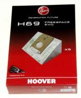 H69  STAUBBEUTEL,  5 STÜCK für HOOVER Staubsauger FV70FV04011 FREESPACEEVO